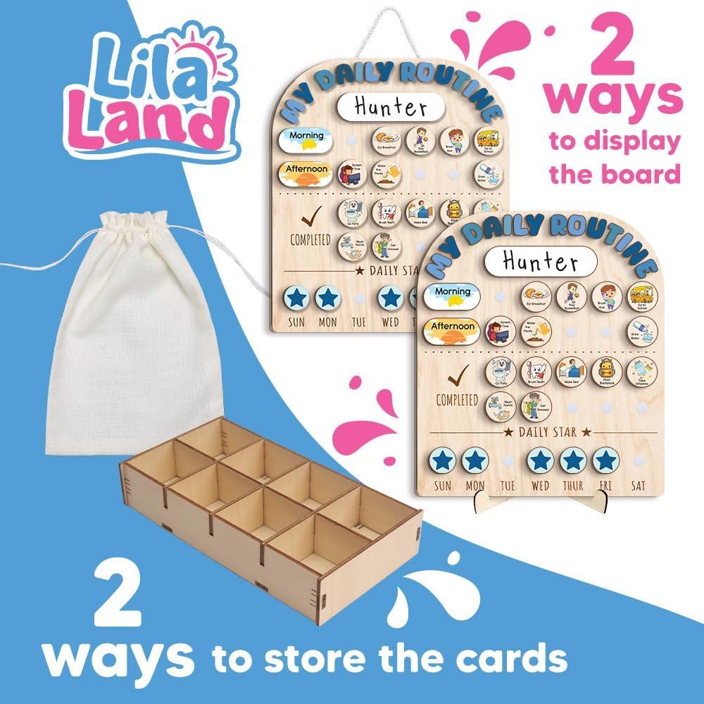 Tabla de Rutina Diaria de Madera LilaLand 33x36 cm