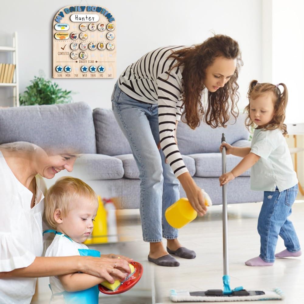 Tabla de Rutina Diaria de Madera LilaLand 33x36 cm