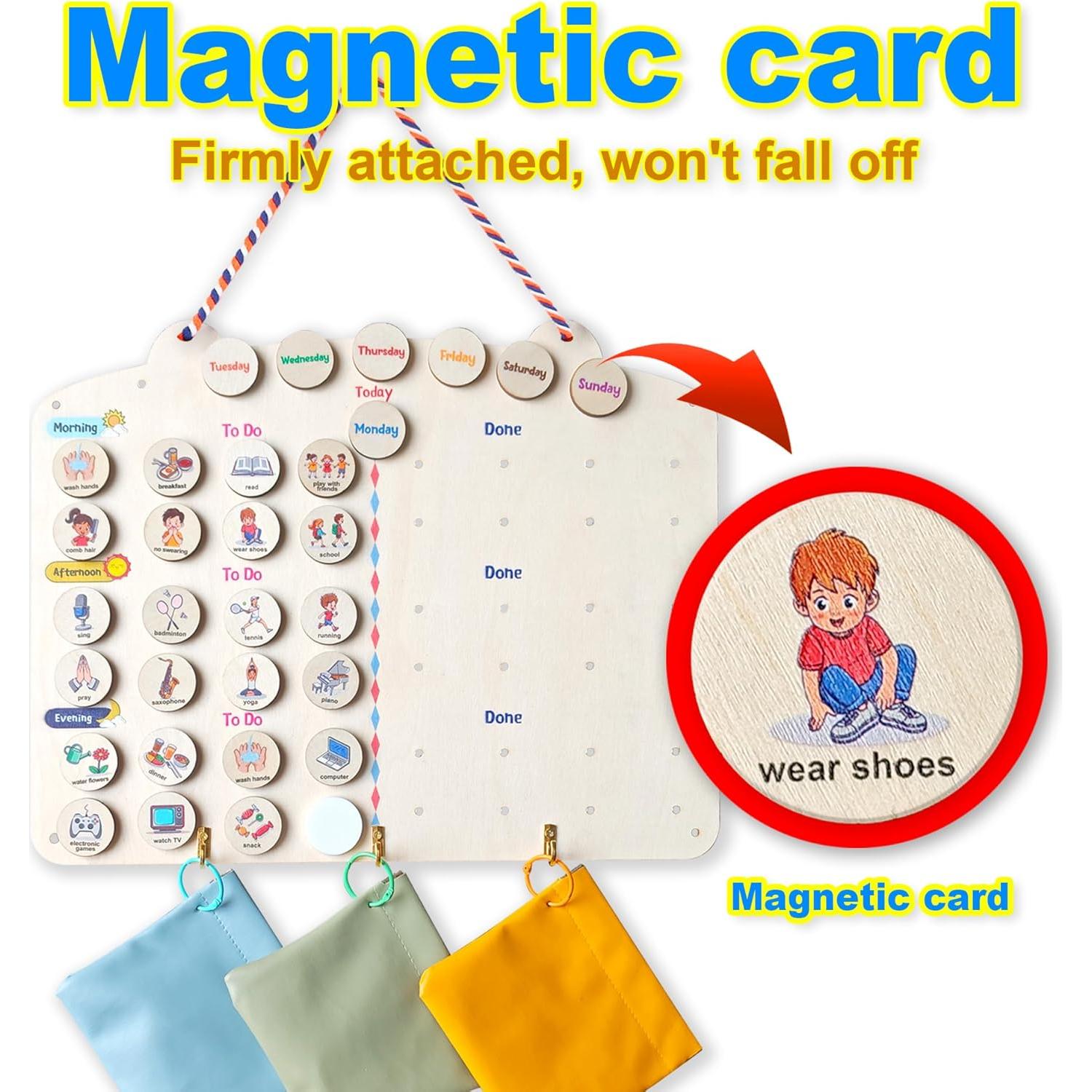 Tabla de Tareas Magnética de Madera ZZOFSWORM 39.4x30.5cm