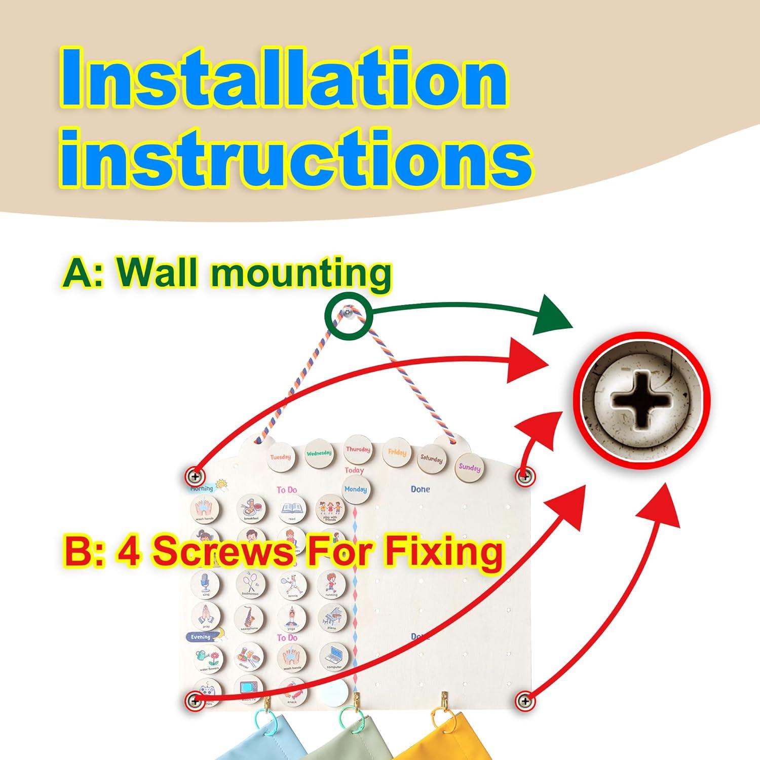 Tabla de Tareas Magnética de Madera ZZOFSWORM 39.4x30.5cm