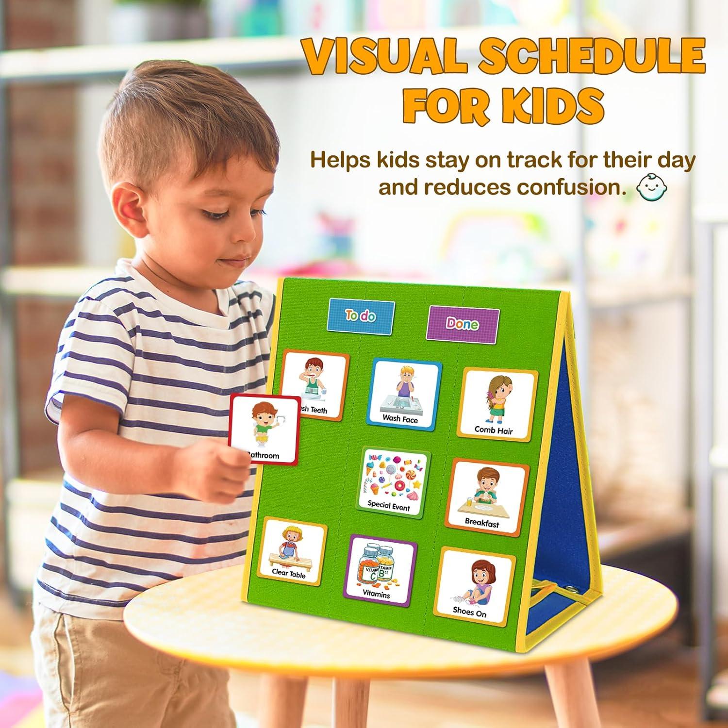 Tabla de Horario Visual Godery para Niños - Azul y Verde