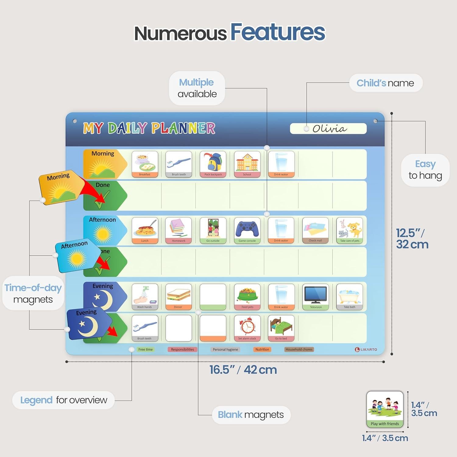 Planificador Diario Magnético Likarto 147 Imágenes 41.91x31.75cm