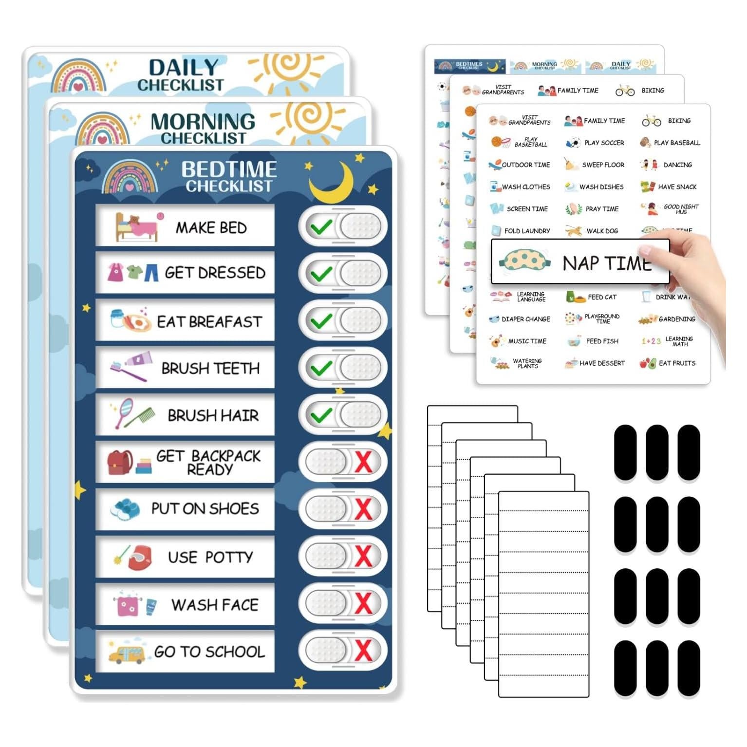 Gráfico de Rutina Magnético CustomMaster 3 en 1 para Niños