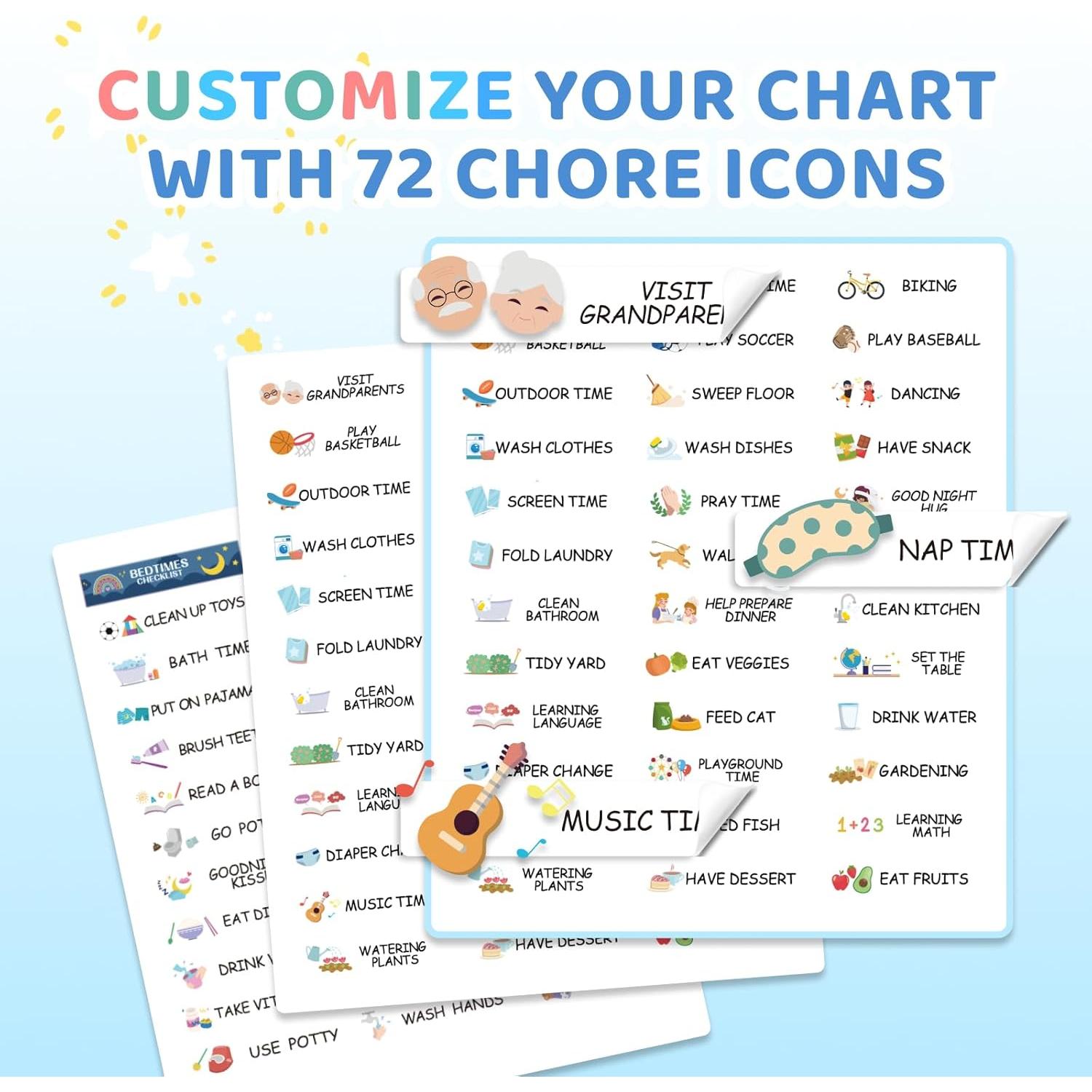 Gráfico de Rutina Magnético CustomMaster 3 en 1 para Niños
