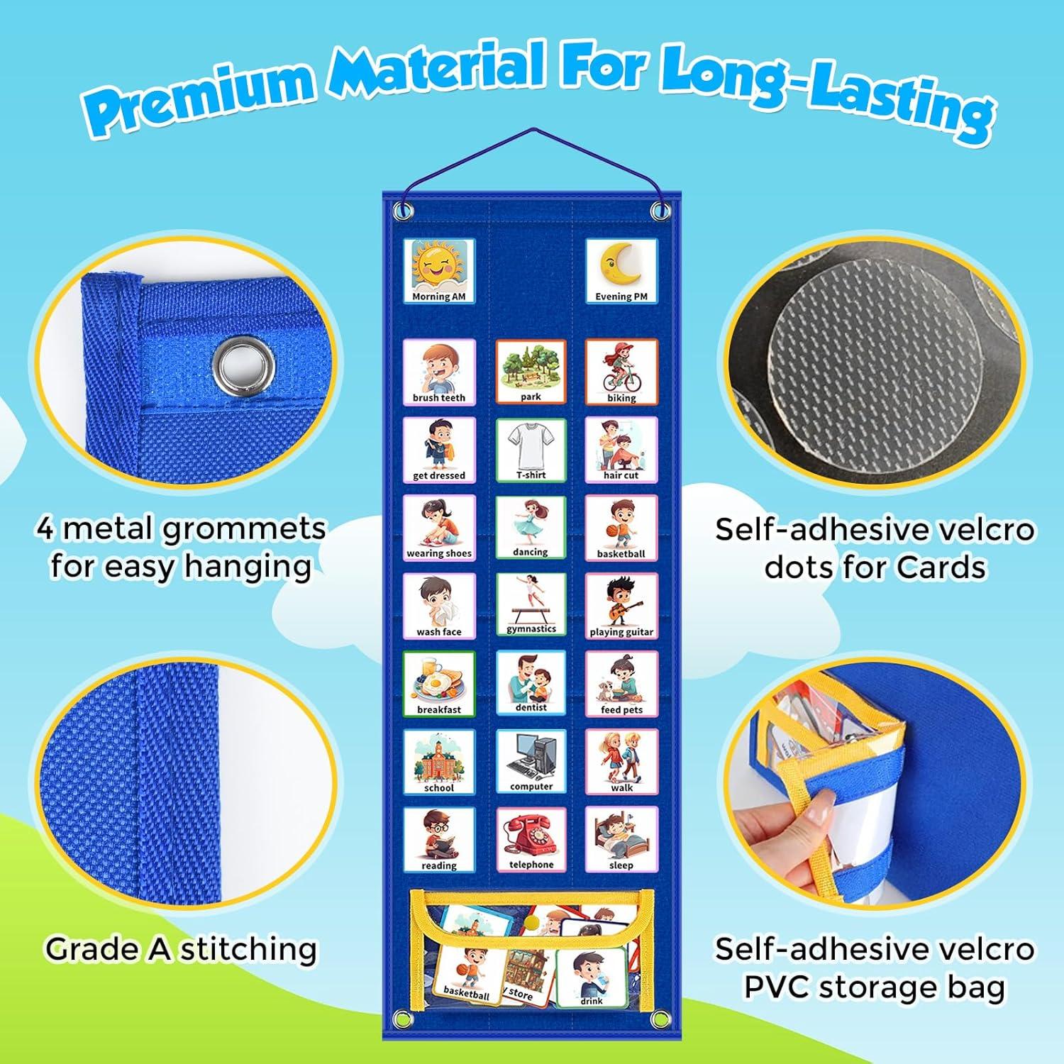 Calendario Visual KIKIGOAL para Niños con 96 Tarjetas