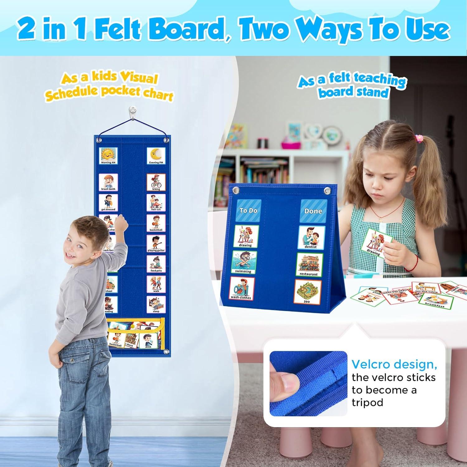 Calendario Visual KIKIGOAL para Niños con 96 Tarjetas