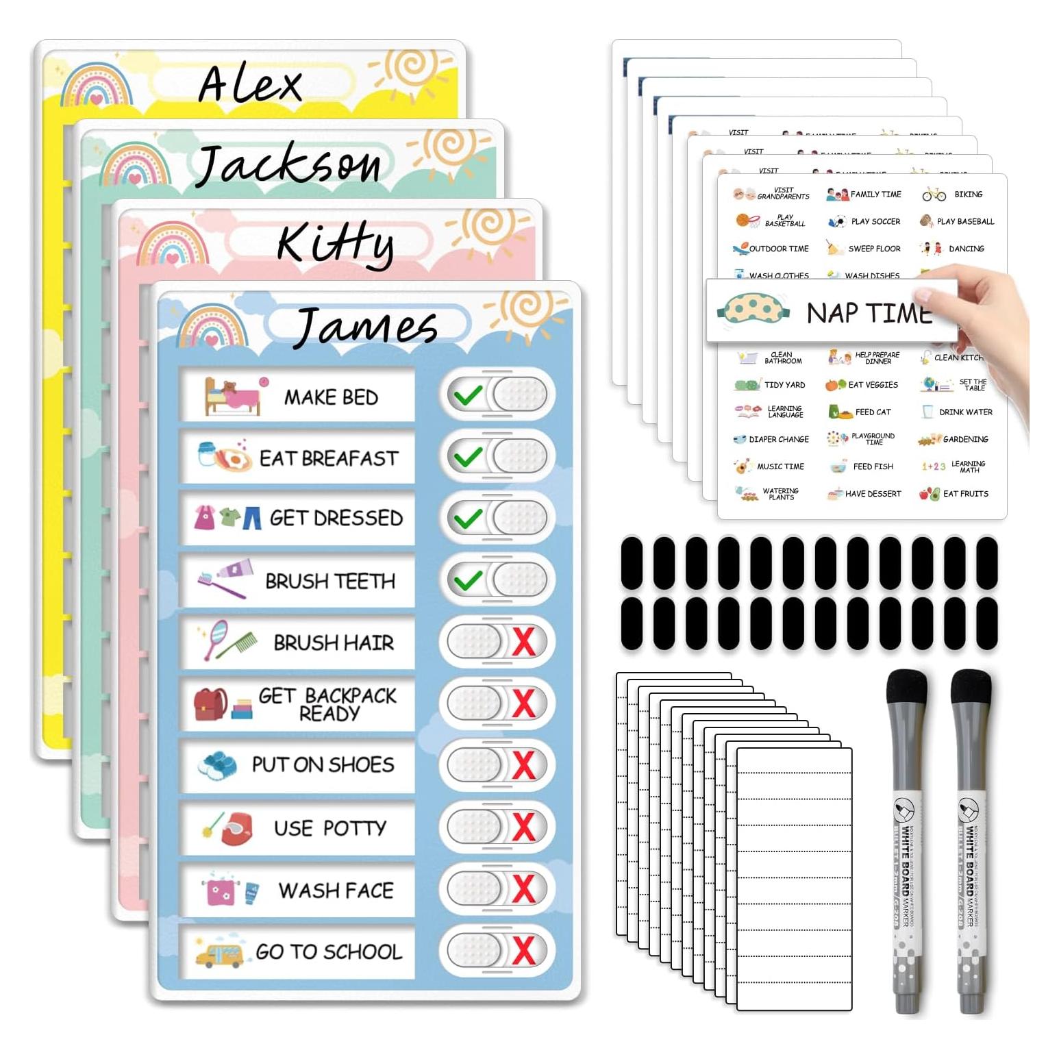 Tabla de Rutina Interactiva 4 en 1 CustomMaster - Niños