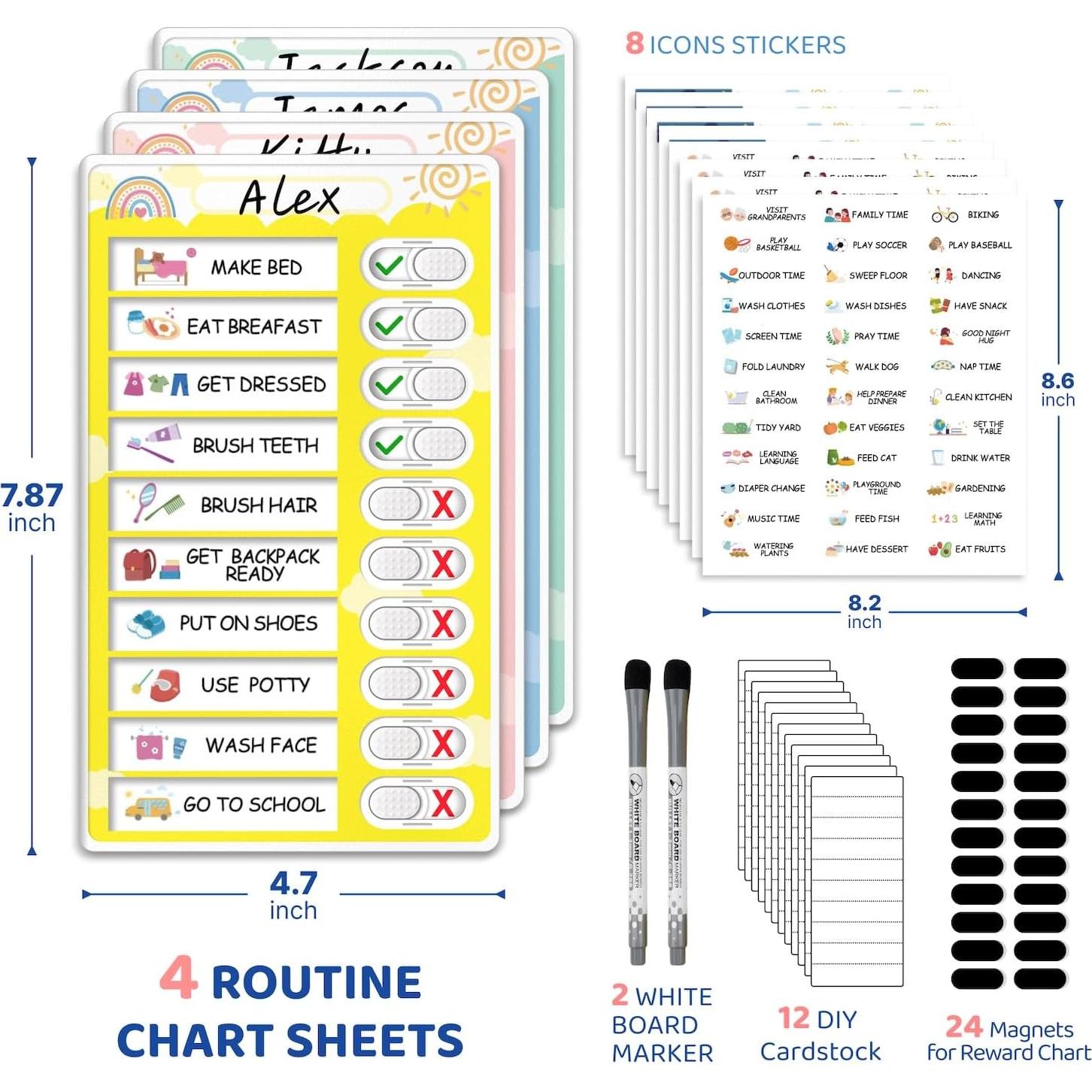 Tabla de Rutina Interactiva 4 en 1 CustomMaster - Niños