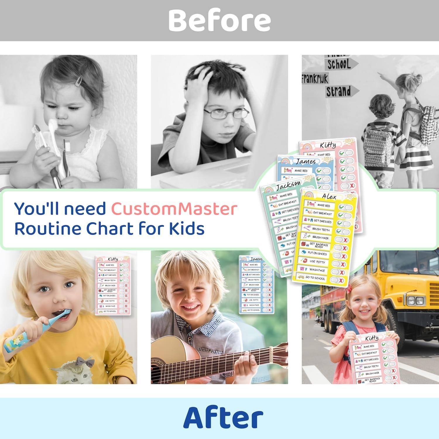 Tabla de Rutina Interactiva 4 en 1 CustomMaster - Niños