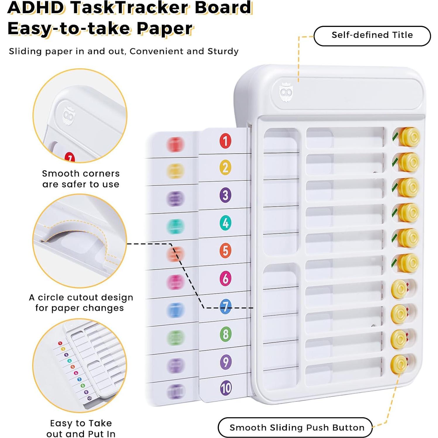 Tabla de Tareas Magnética Owlprince para Niños - Blanco