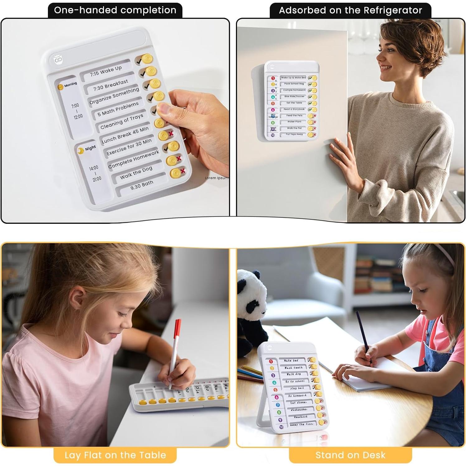 Tabla de Tareas Magnética Owlprince para Niños - Blanco