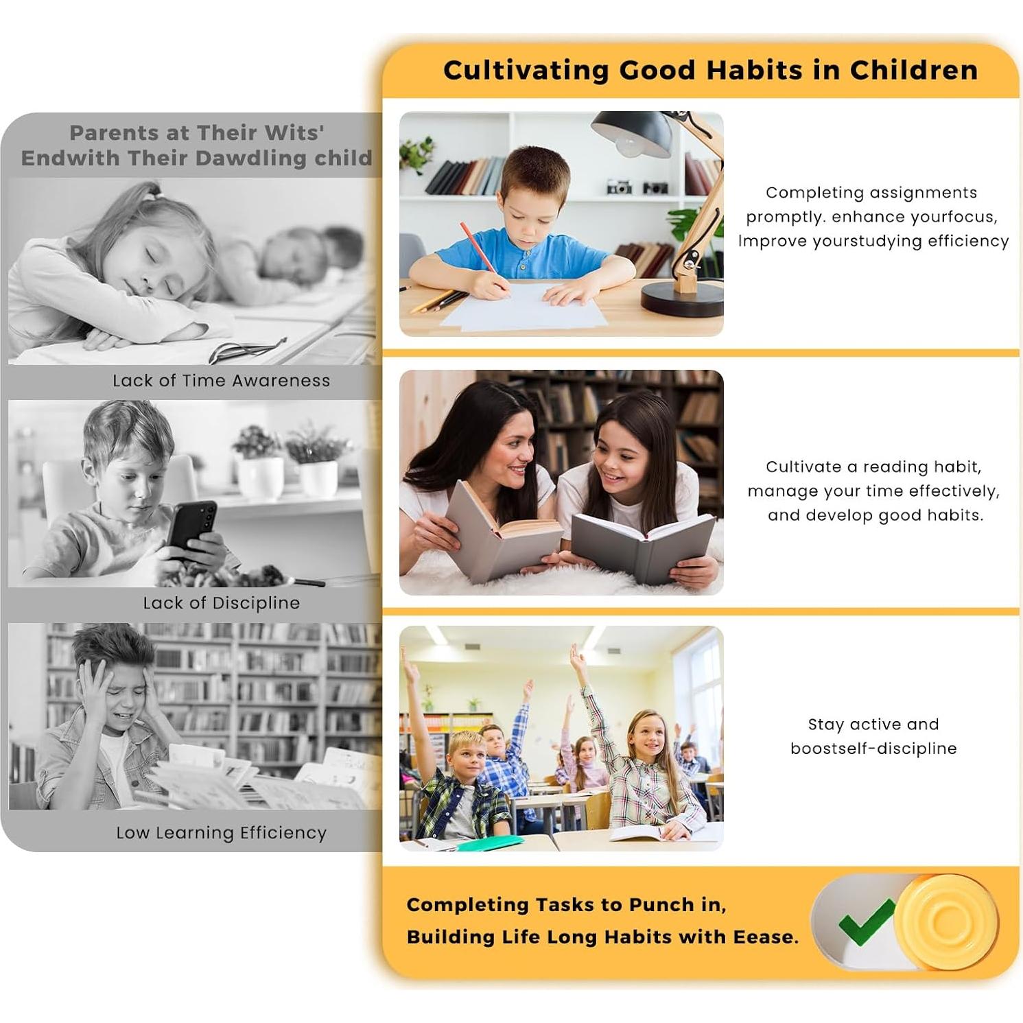 Tabla de Tareas Magnética Owlprince para Niños - Blanco