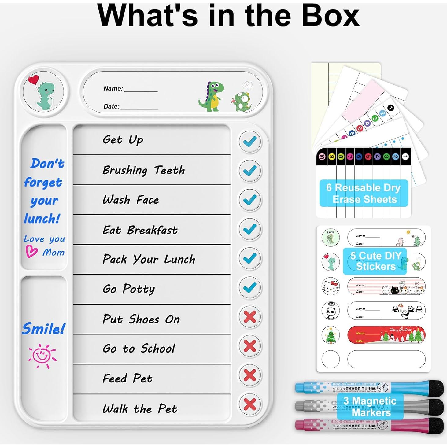 Tabla de Tareas Magnética Bailkind para Niños 24.89x17.78cm