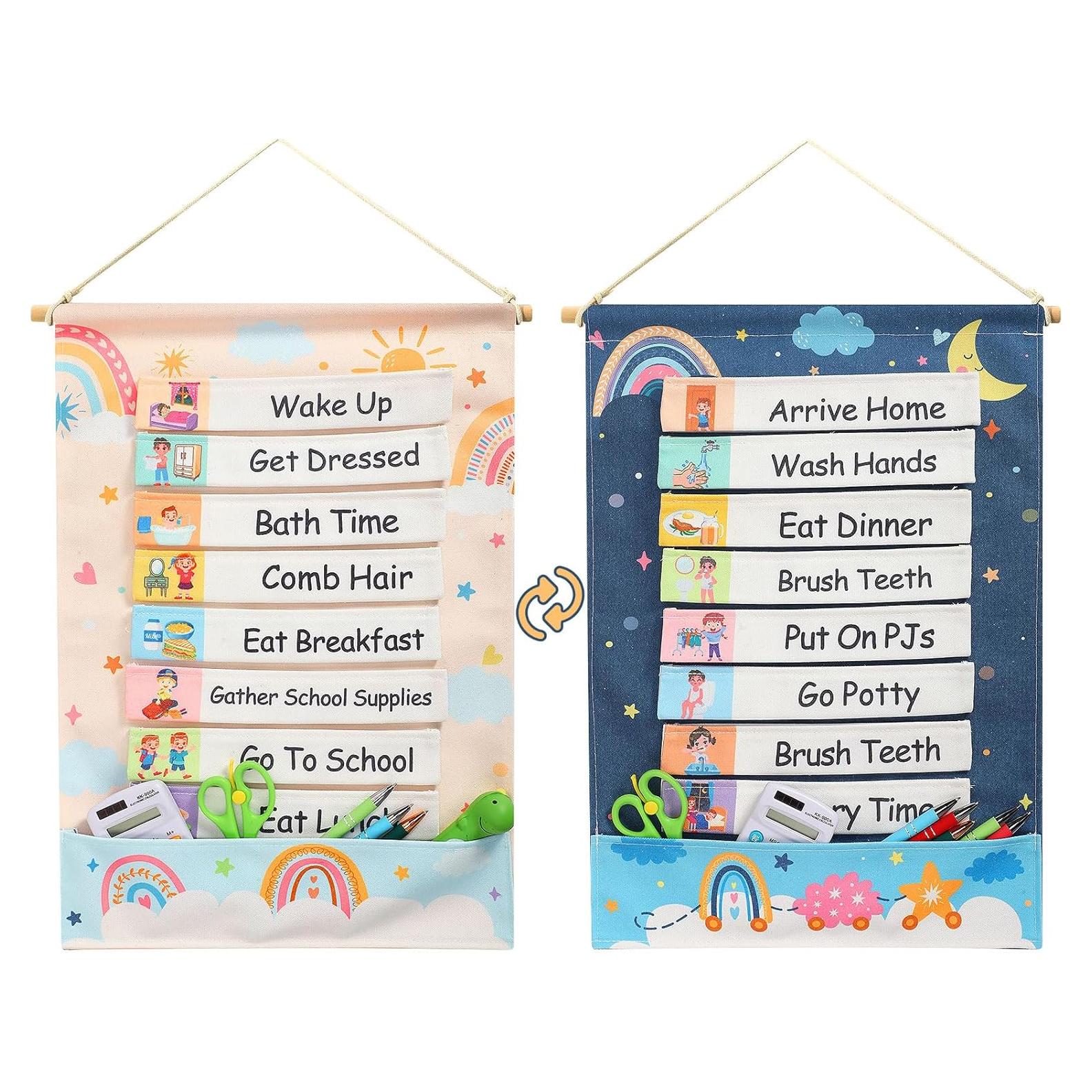 Tablero Visual de Rutinas para Niños Blosssound Boho 51x36cm