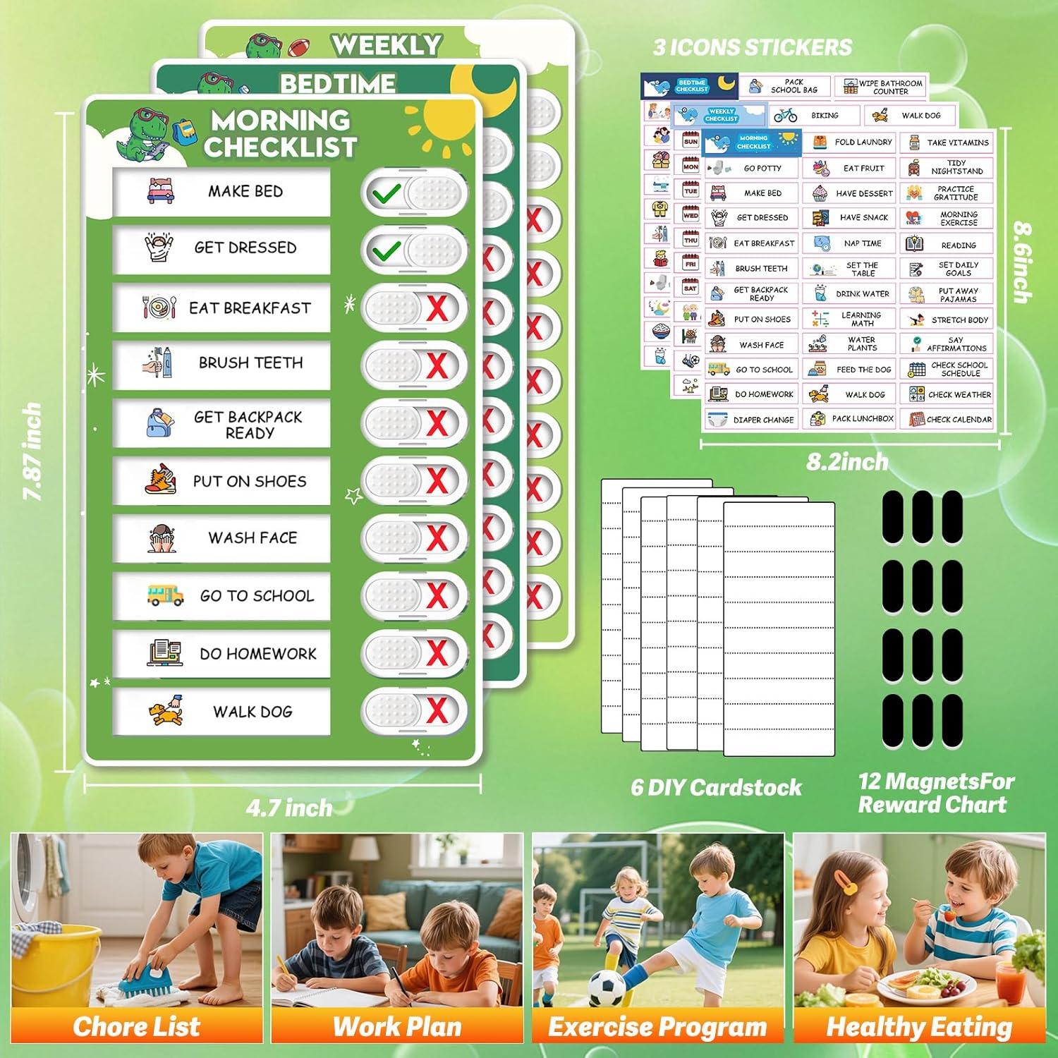 Gráfico de Rutina Diaria Magnético Boxveria con Stickers