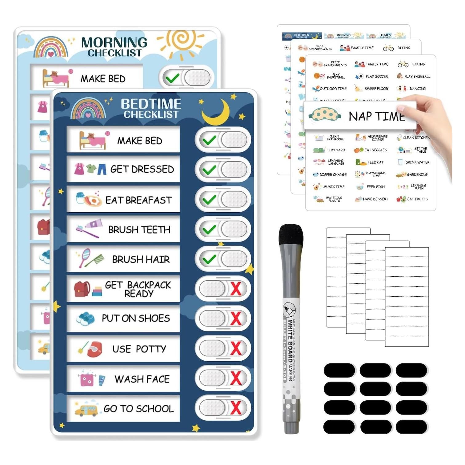 Gráfico Magnético de Rutina 2 en 1 CustomMaster para Niños