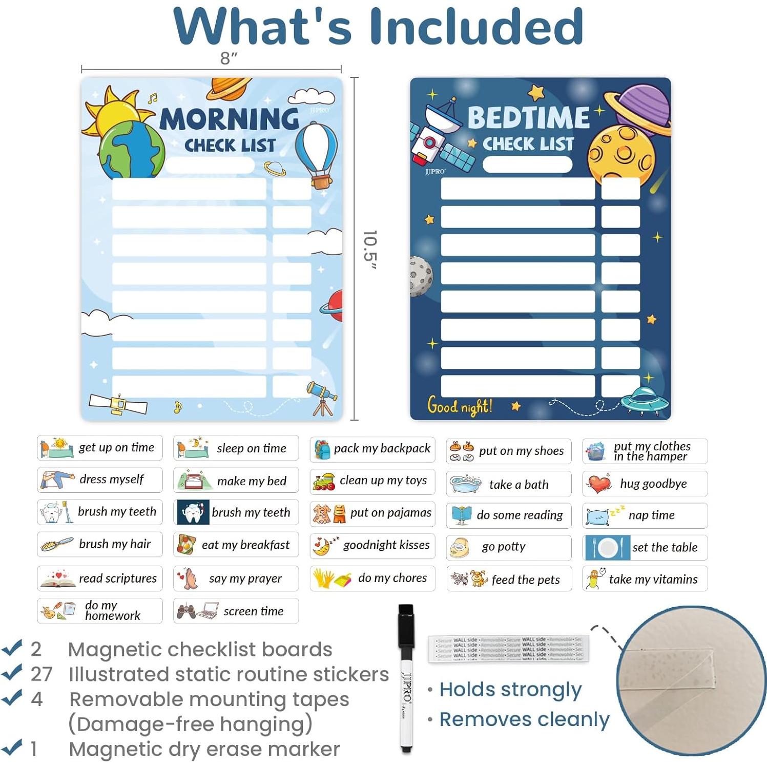 Tablero Magnético de Rutina Diaria JJPRO - 20x26.7 cm