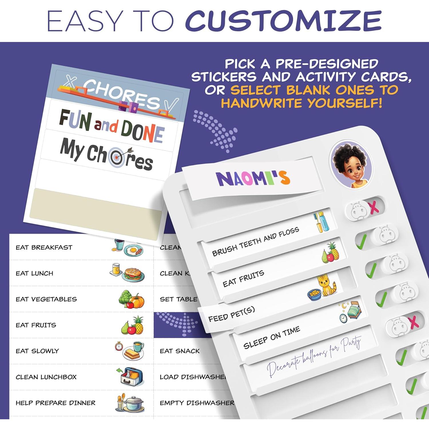 Tabla de Tareas Magnética para Niños Hippotale - 120 Tarjetas