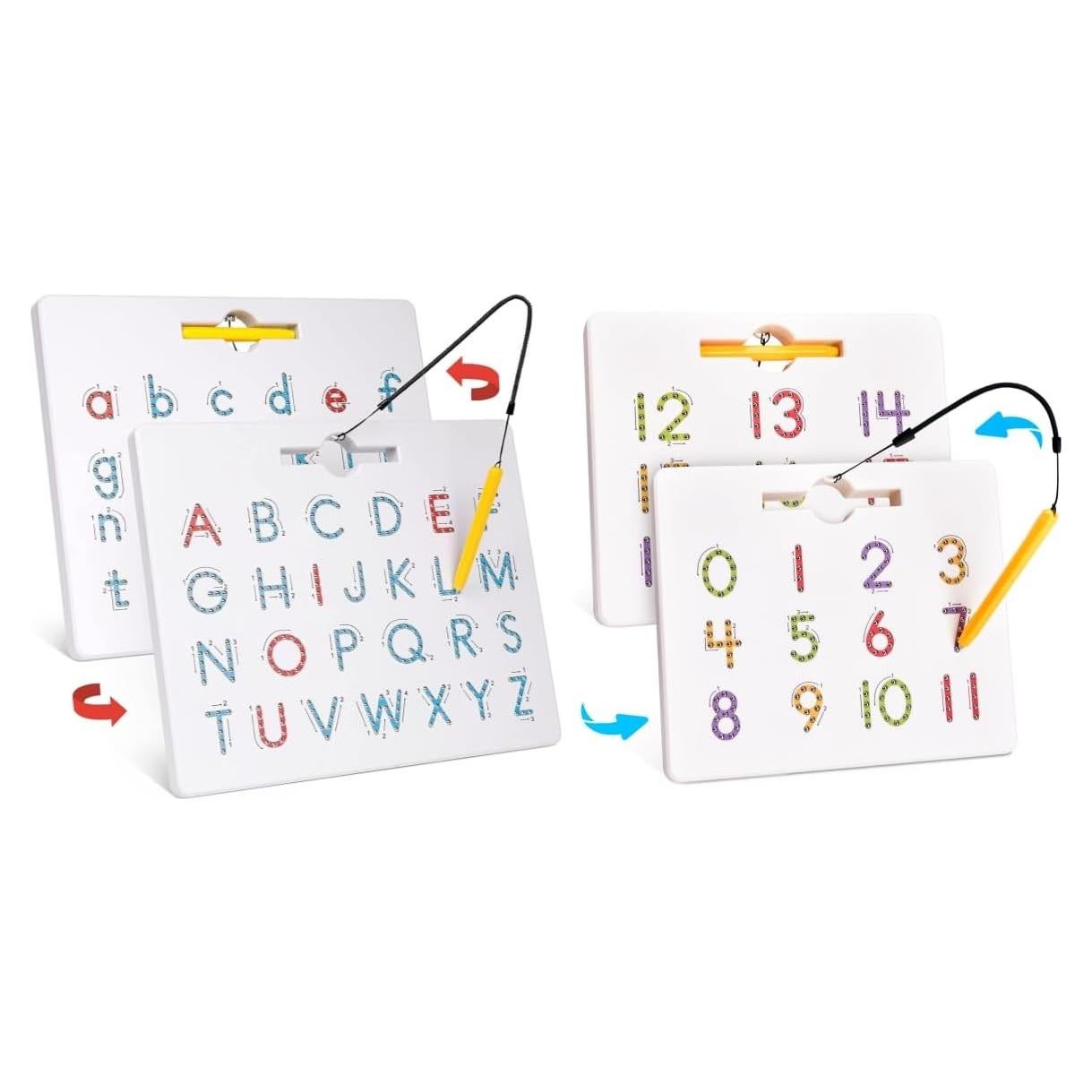 Tablero Magnético Doble Cara Gamenote para Niños - Letras y Números