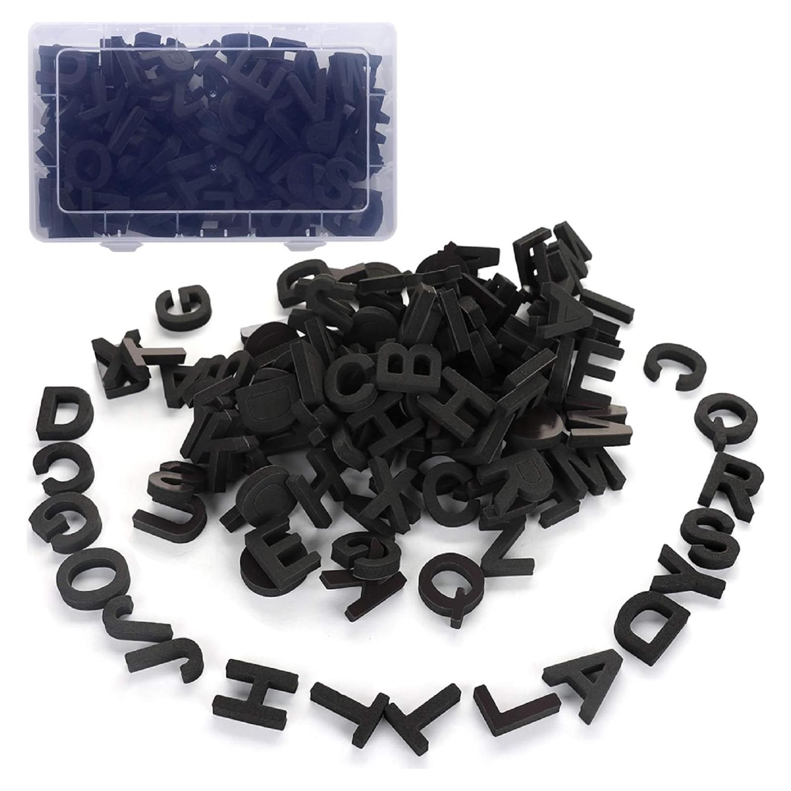 Juego de Letras Magnéticas Firlar 124 Piezas Alfabeto Negro