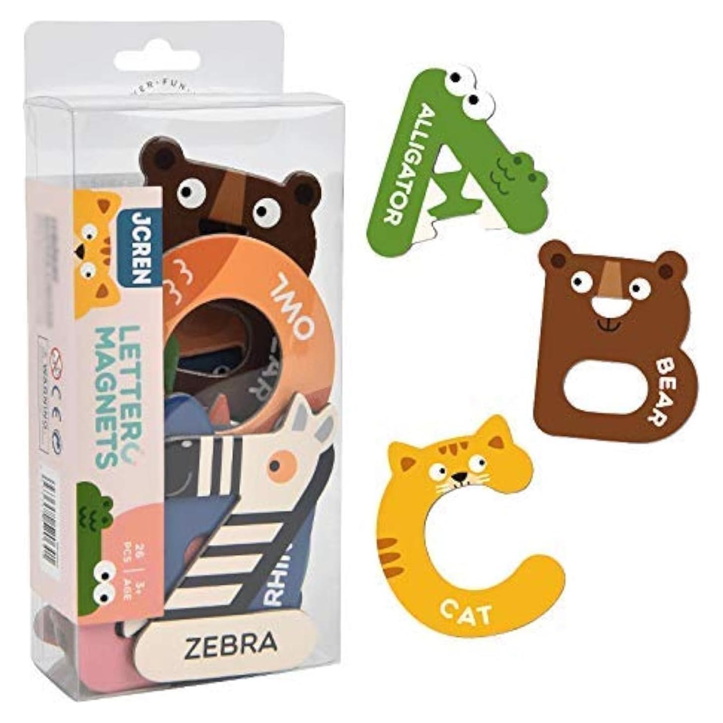 Letras Magnéticas Jumbo JCREN Animales 26 Piezas para Niños
