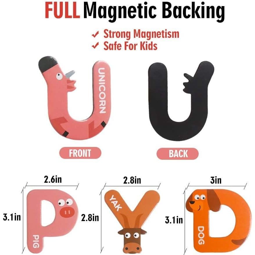 Letras Magnéticas Jumbo JCREN Animales 26 Piezas para Niños