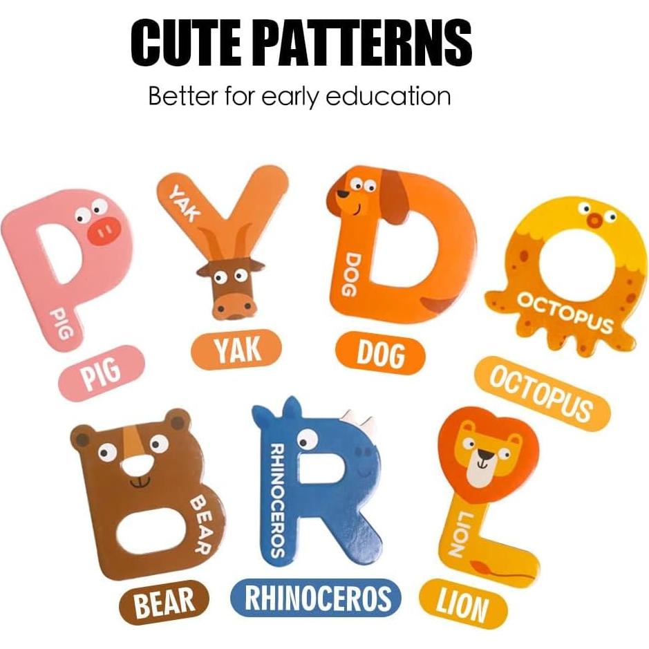 Letras Magnéticas Jumbo JCREN Animales 26 Piezas para Niños