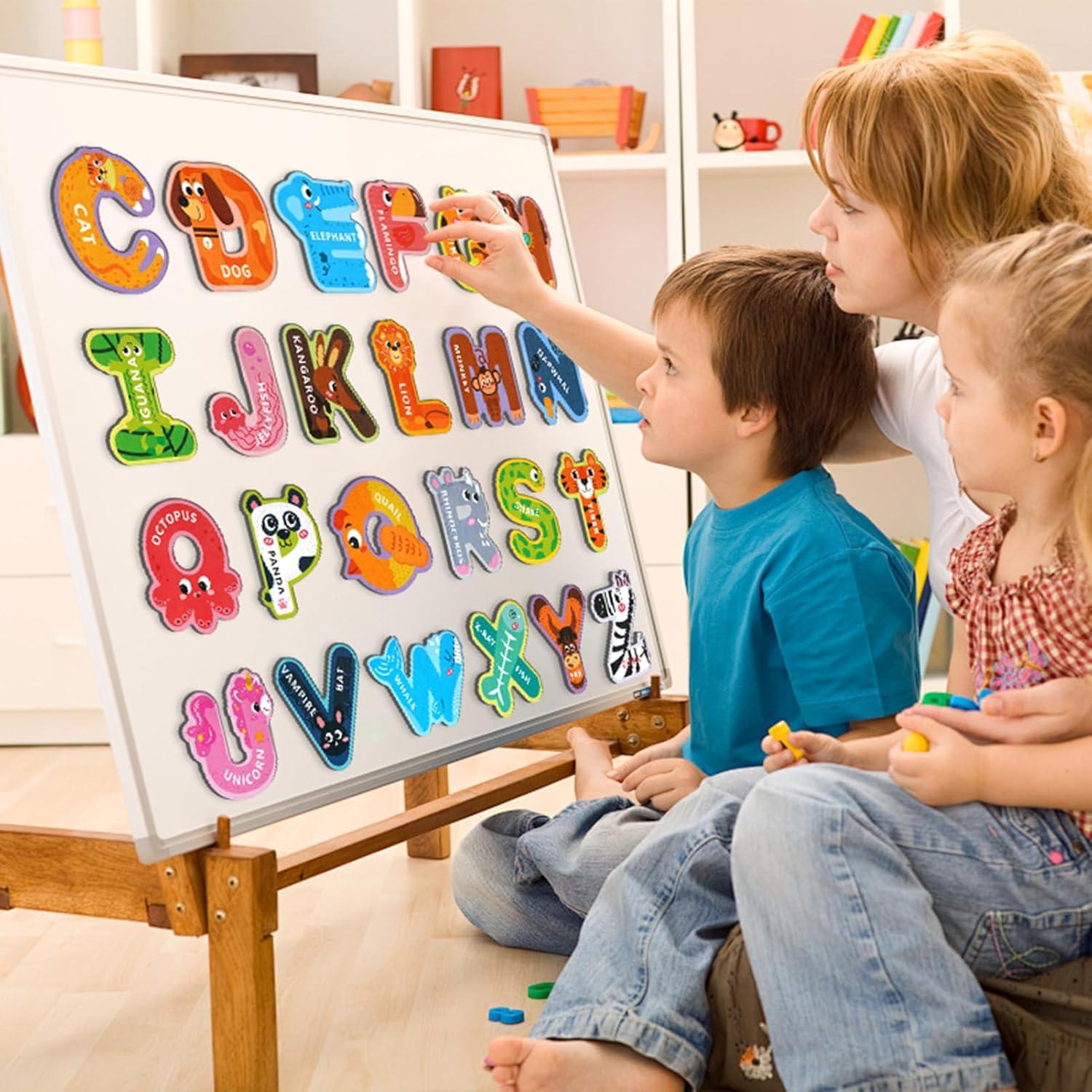 Letras Magnéticas Soarly 26 Piezas Alfabeto Animales para Niños