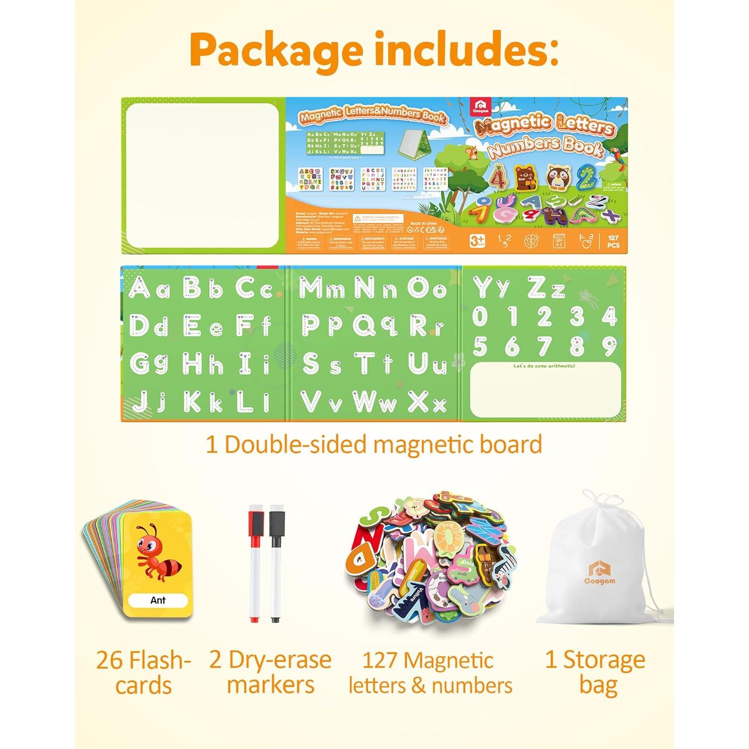 Juego de Letras y Números Magnéticos Coogam - 36 Piezas Educativas