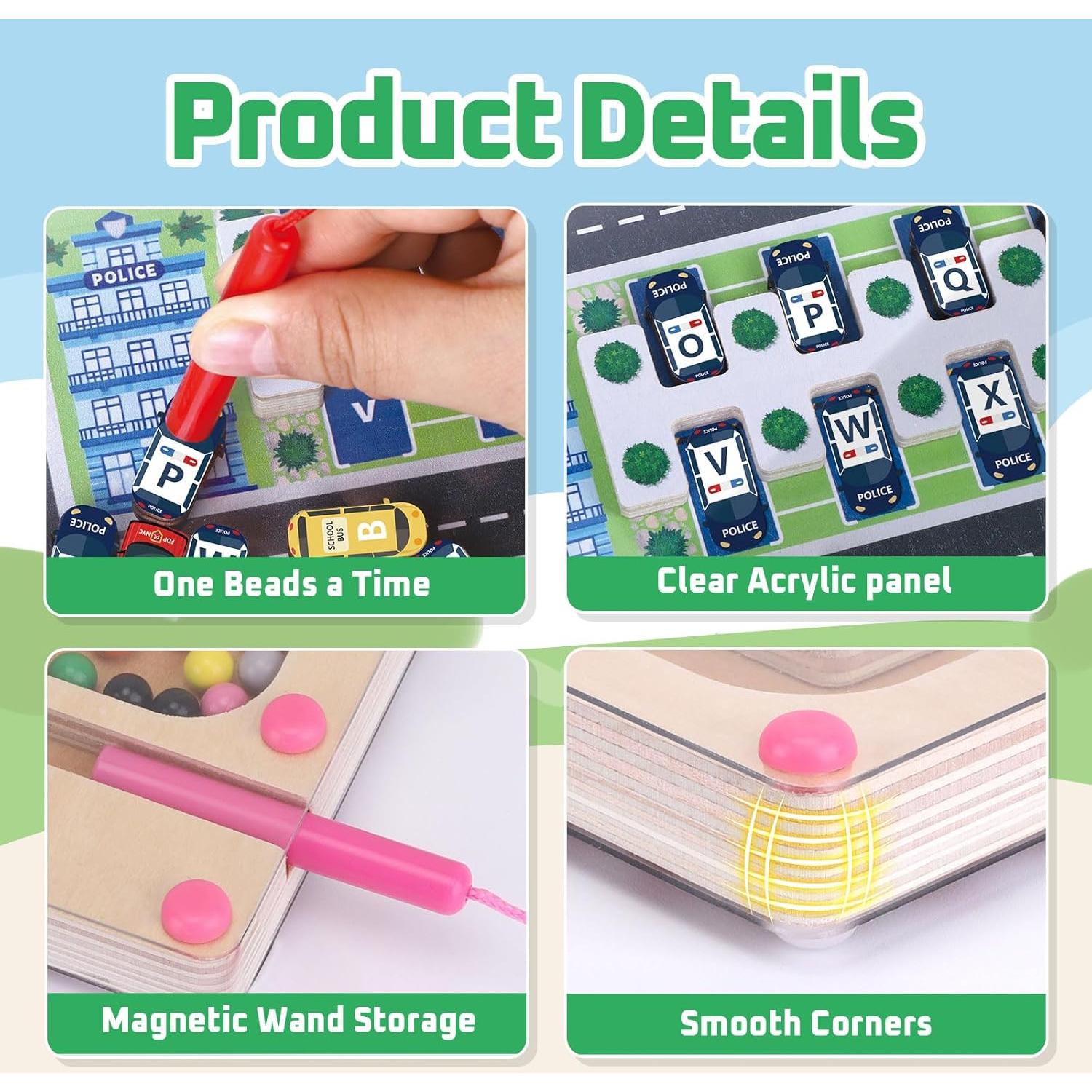 Laberinto Magnético Montessori Doble Cara - Juguete Educativo