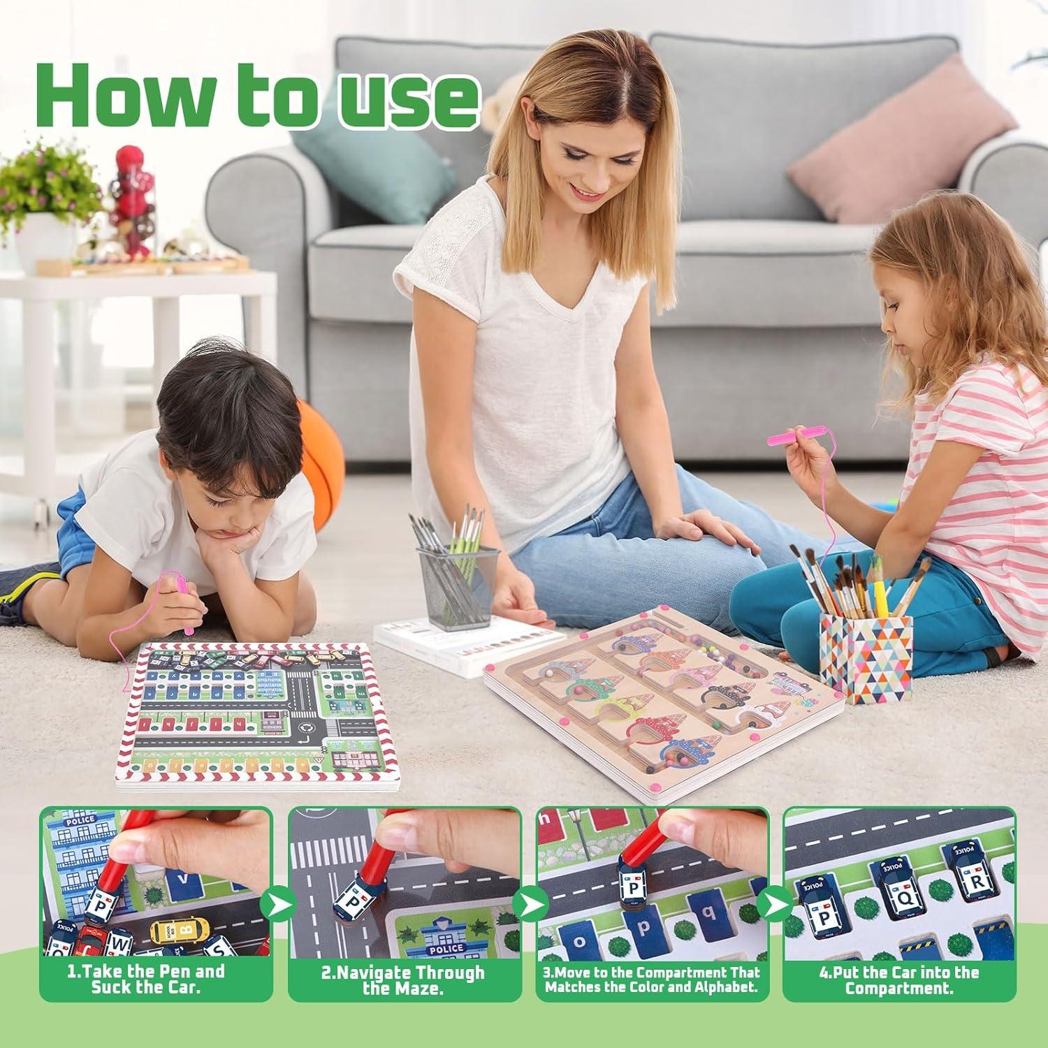 Laberinto Magnético Montessori Doble Cara - Juguete Educativo