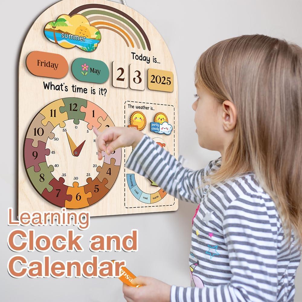 Calendario Interactivo de Madera Mondily para Niños 3+