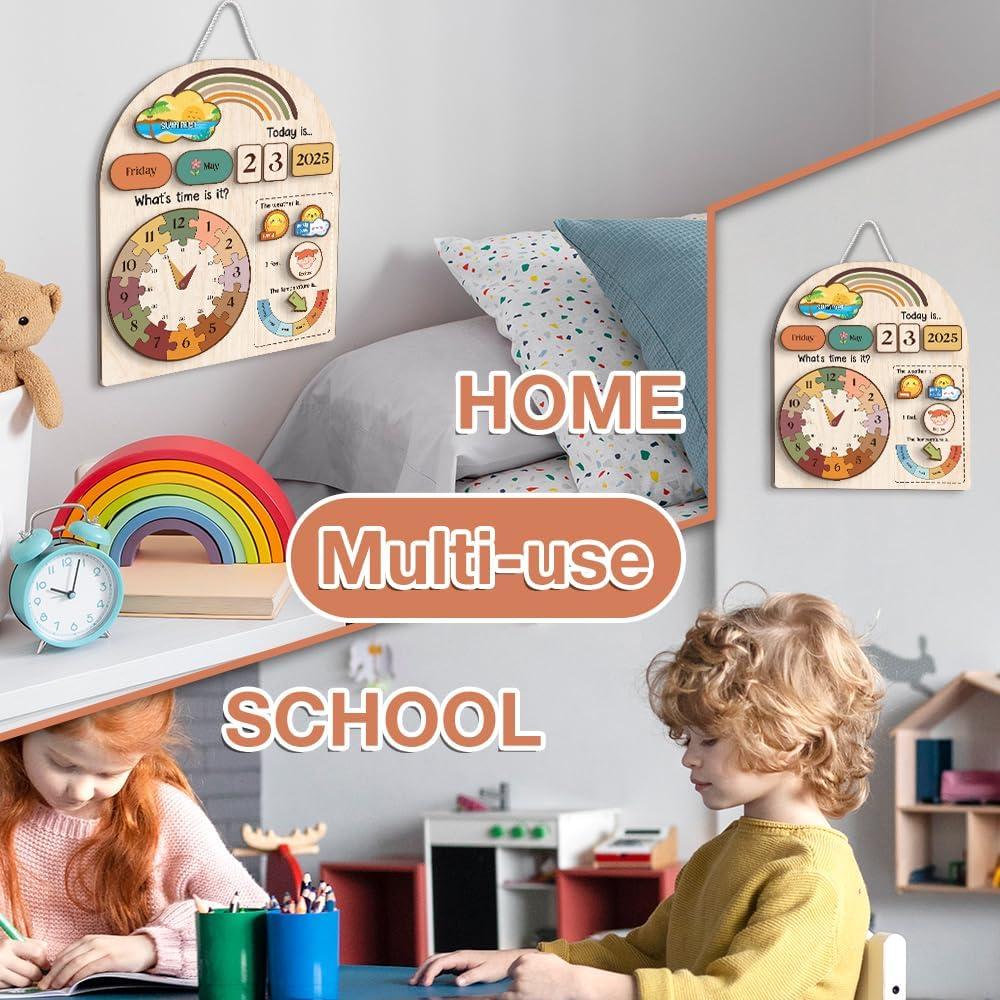Calendario Interactivo de Madera Mondily para Niños 3+