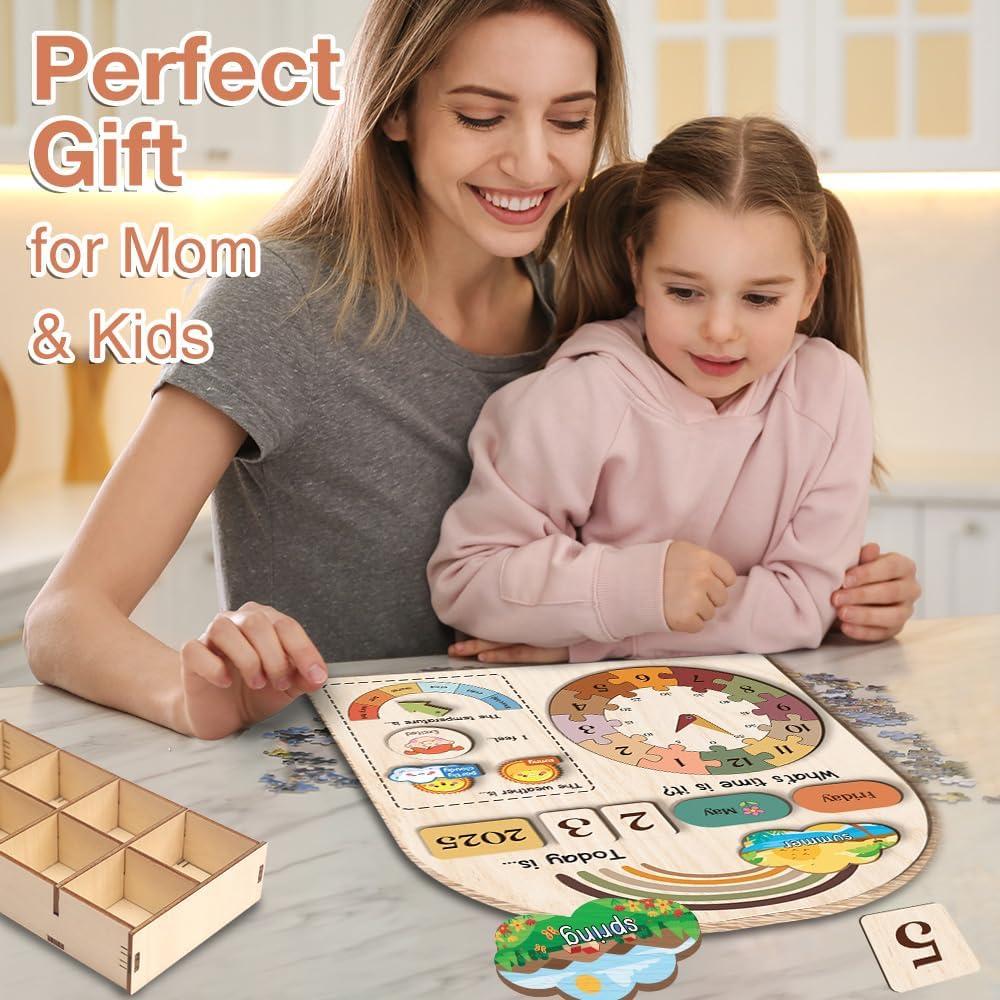 Calendario Interactivo de Madera Mondily para Niños 3+