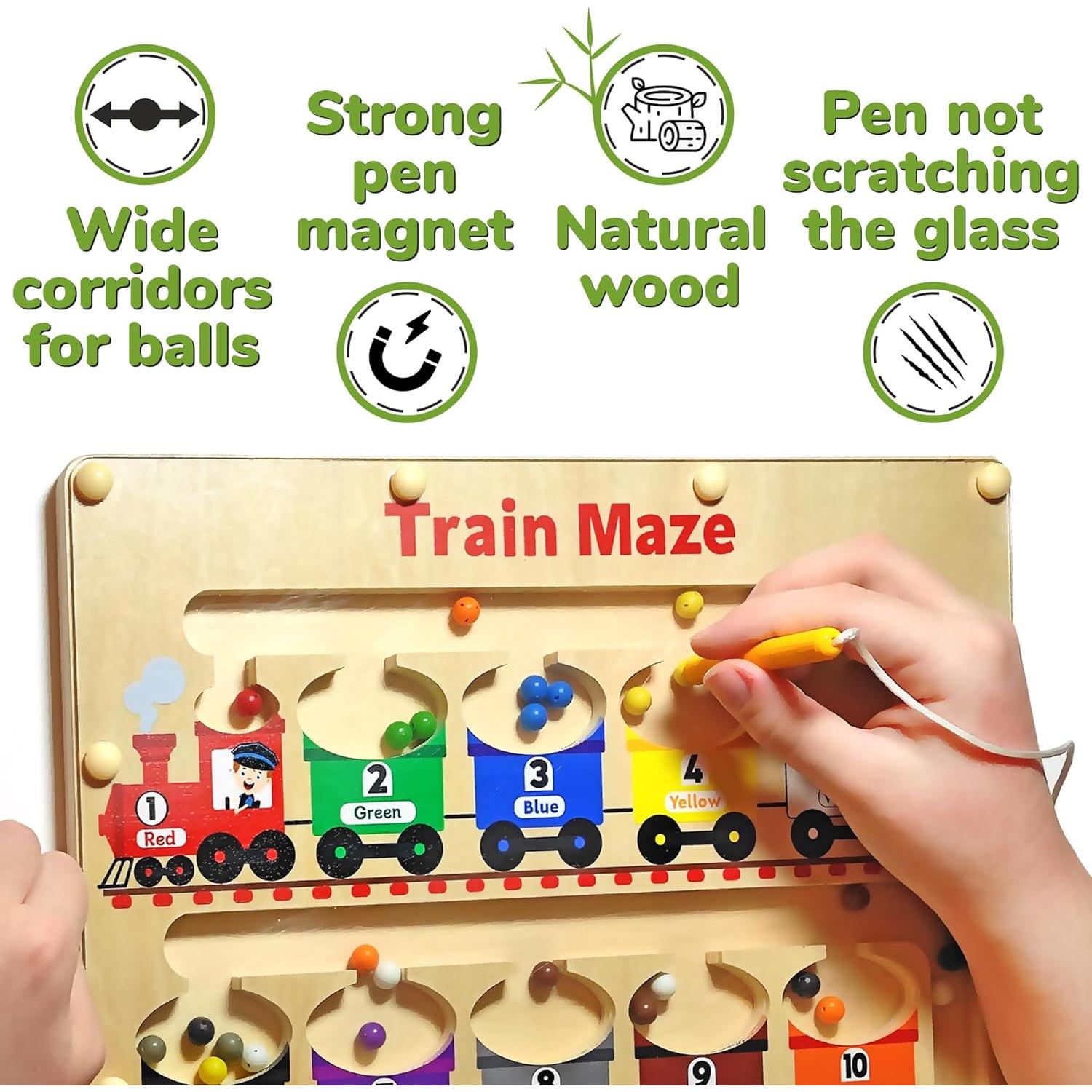 Conjunto de Juguetes Montessori Panda Brothers - Laberinto y Calendario de Madera