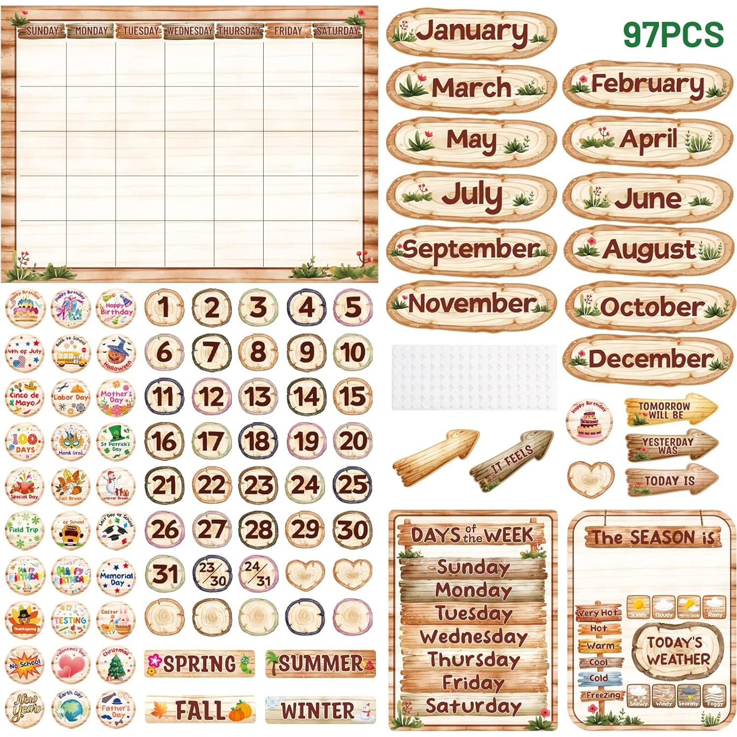 Conjunto de Tablero de Anuncios de Calendario Fancy Land 97 Pzs