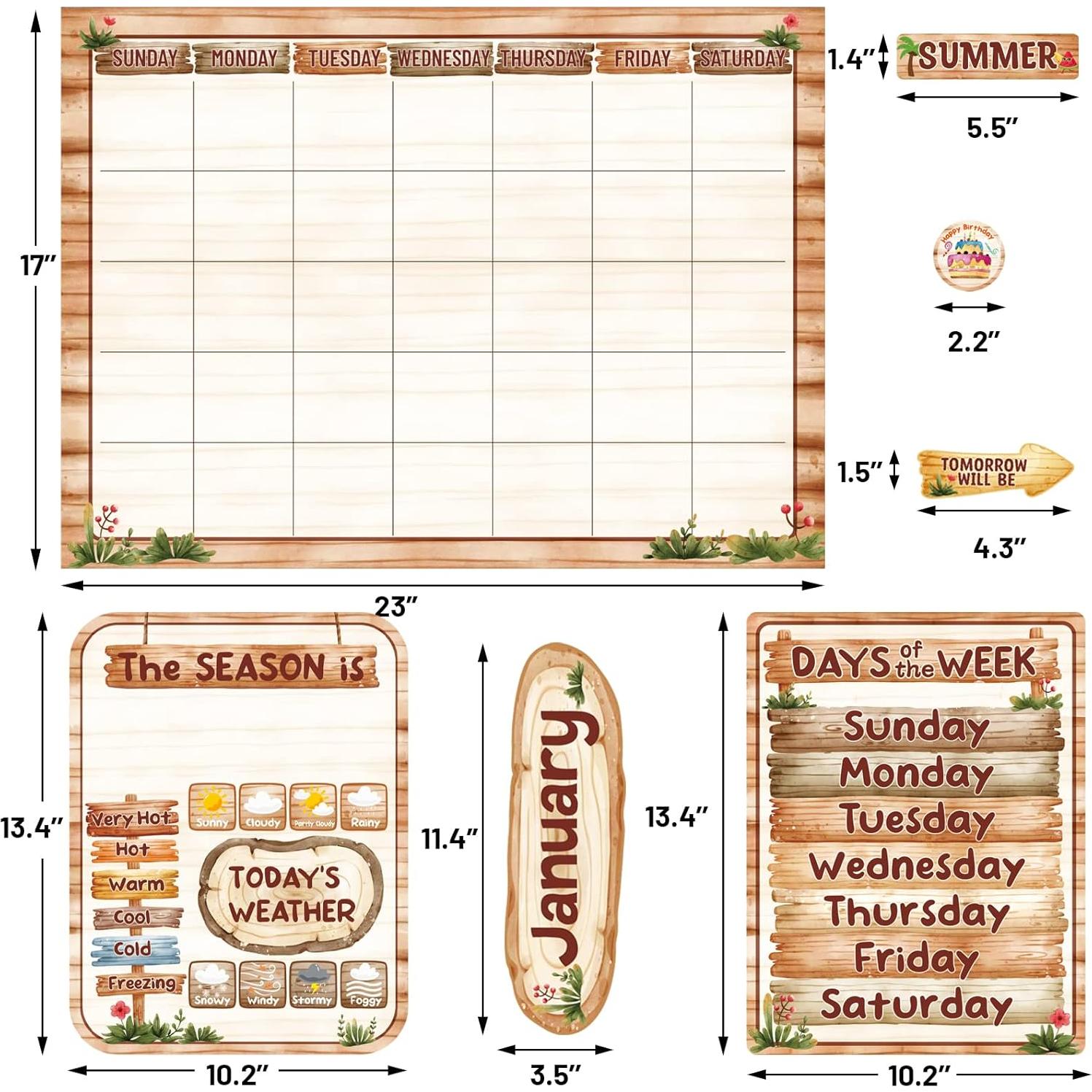 Conjunto de Tablero de Anuncios de Calendario Fancy Land 97 Pzs