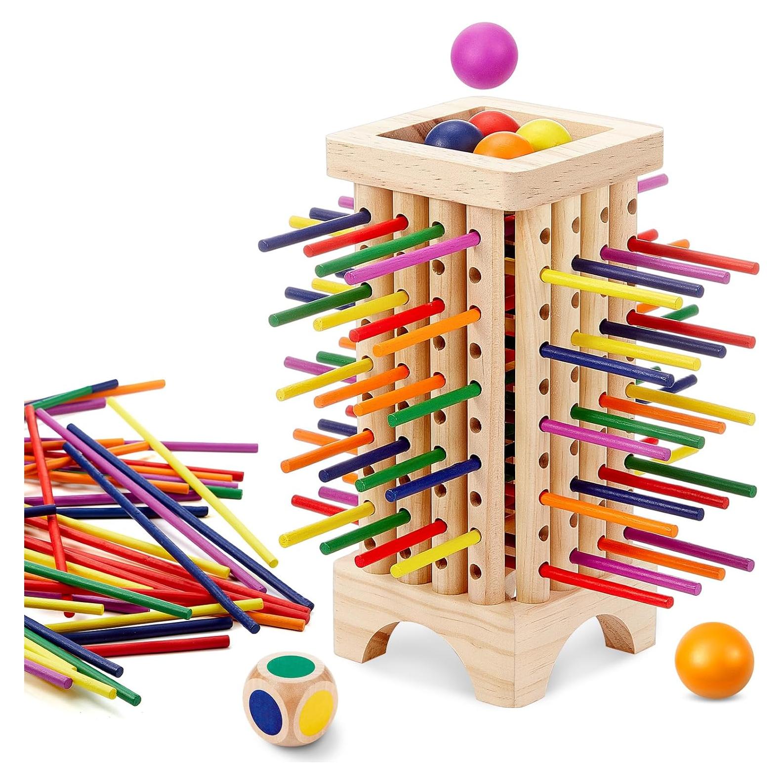 Juego Montessori Torre de Palitos de Madera Relaxgiant 21x9.6 cm