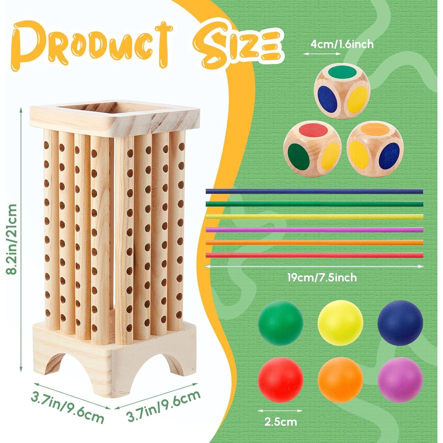 Juego Montessori Torre de Palitos de Madera Relaxgiant 21x9.6 cm