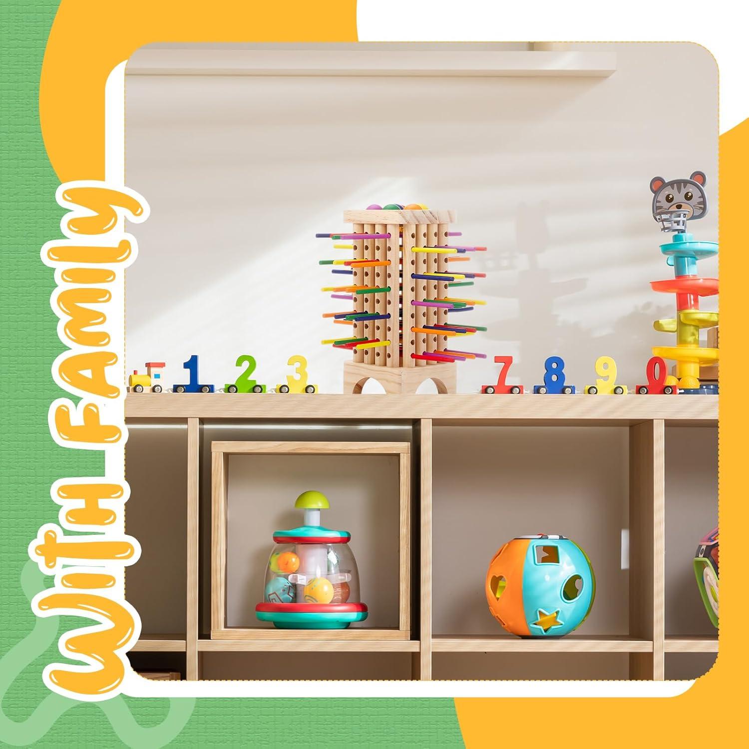 Juego Montessori Torre de Palitos de Madera Relaxgiant 21x9.6 cm