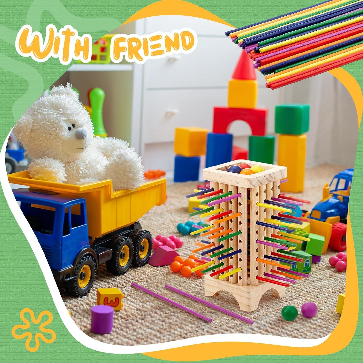 Juego Montessori Torre de Palitos de Madera Relaxgiant 21x9.6 cm