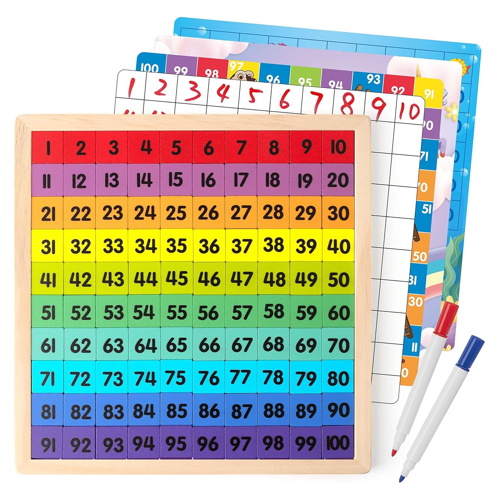 Tablero de Matemáticas de Madera Coogam 100 Números Educativo