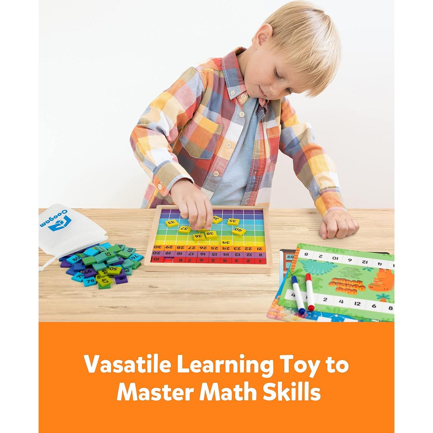 Tablero de Matemáticas de Madera Coogam 100 Números Educativo