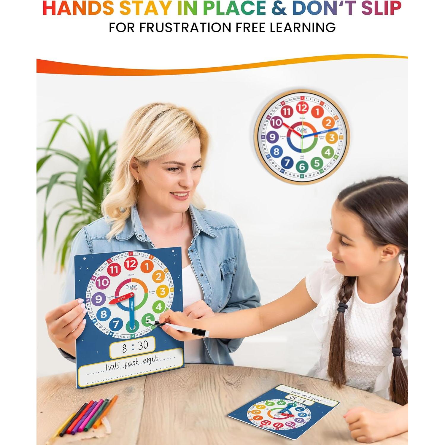 Reloj de Aprendizaje Borrable en Seco Oyster&Pop - 3 Paquete