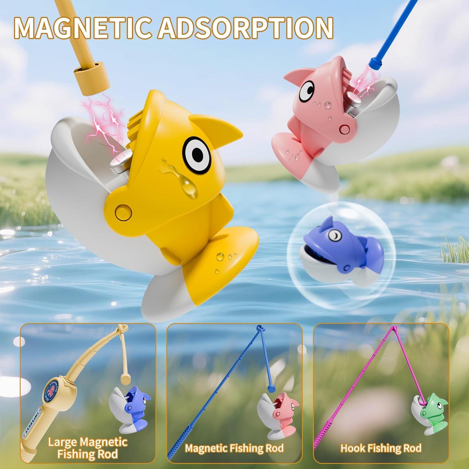 Juego de Pesca Magnético OCÉANO NARANJA 66 Piezas para Niños