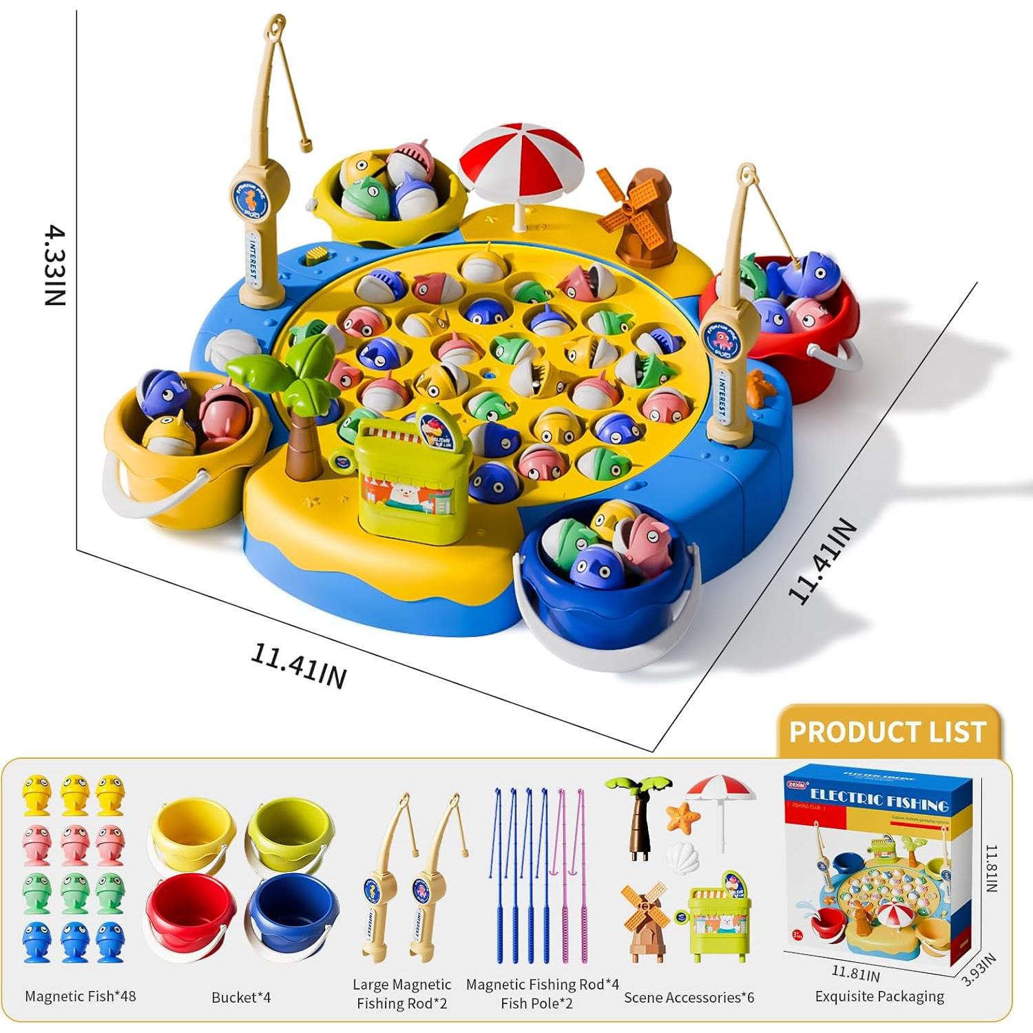 Juego de Pesca Magnético OCÉANO NARANJA 66 Piezas para Niños