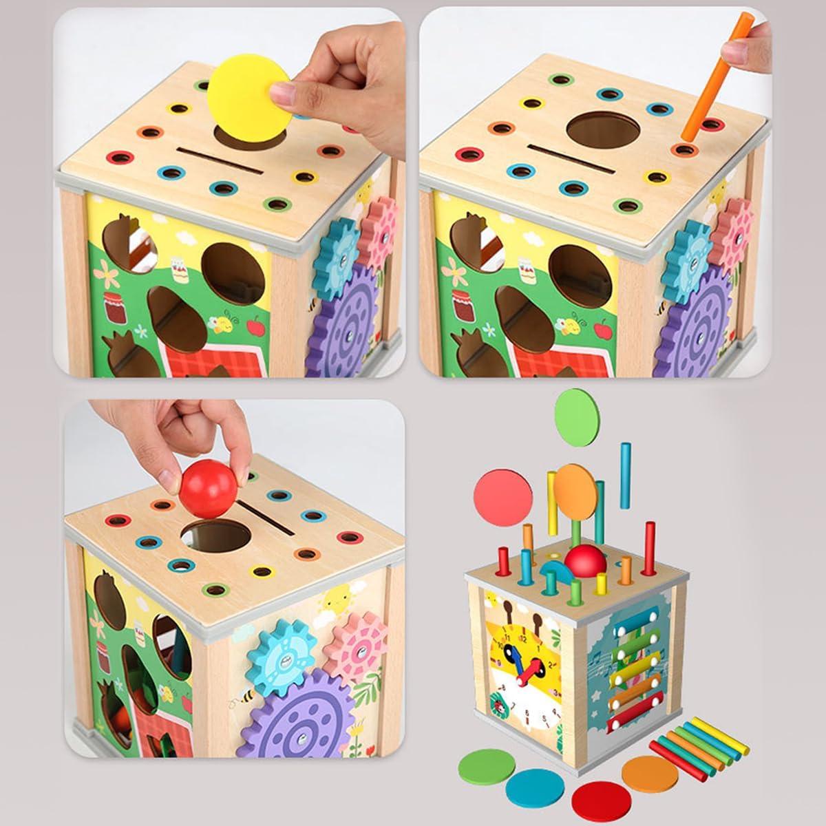 Cubo de Actividades Montessori de Madera ALaLatois 10 en 1