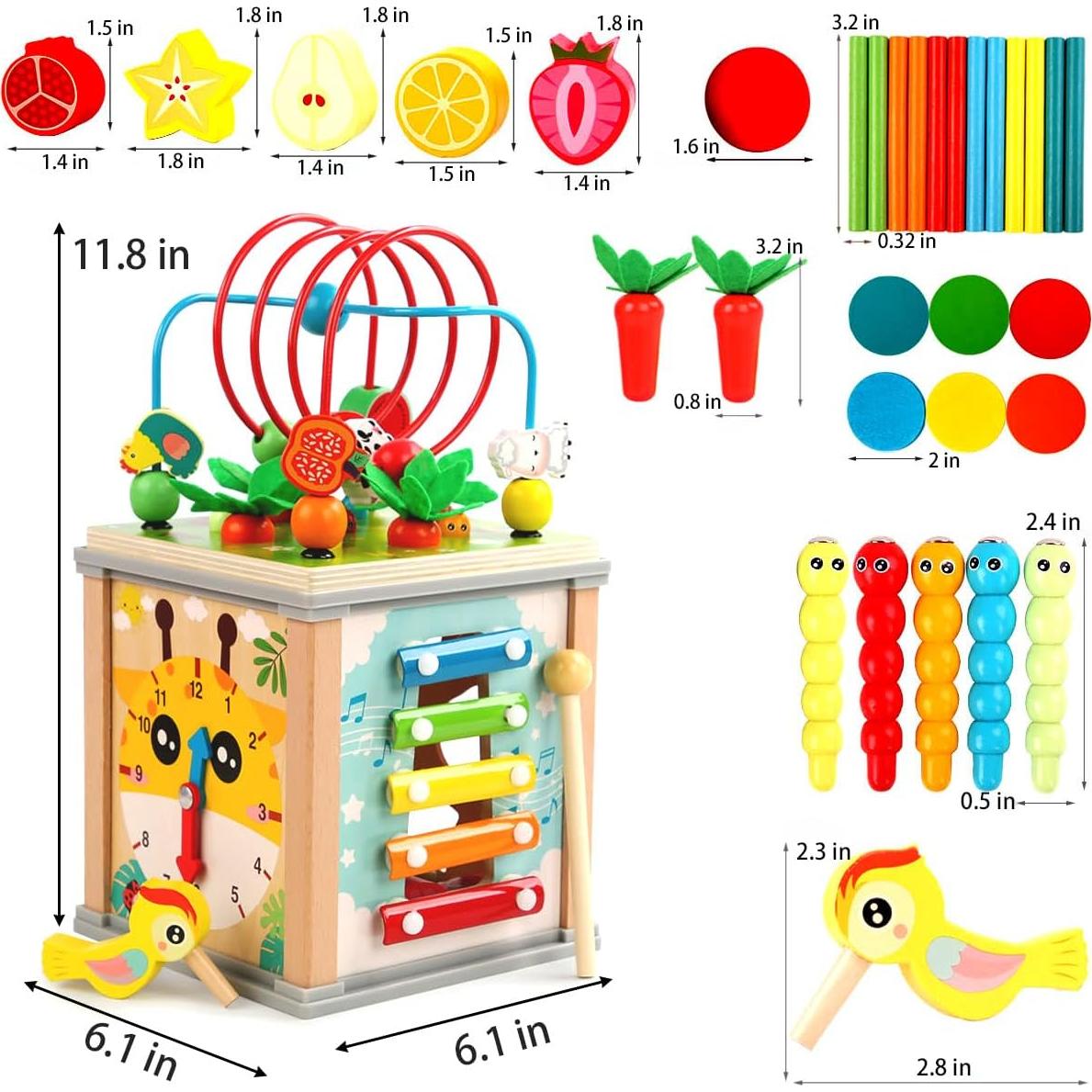 Cubo de Actividades Montessori de Madera ALaLatois 10 en 1