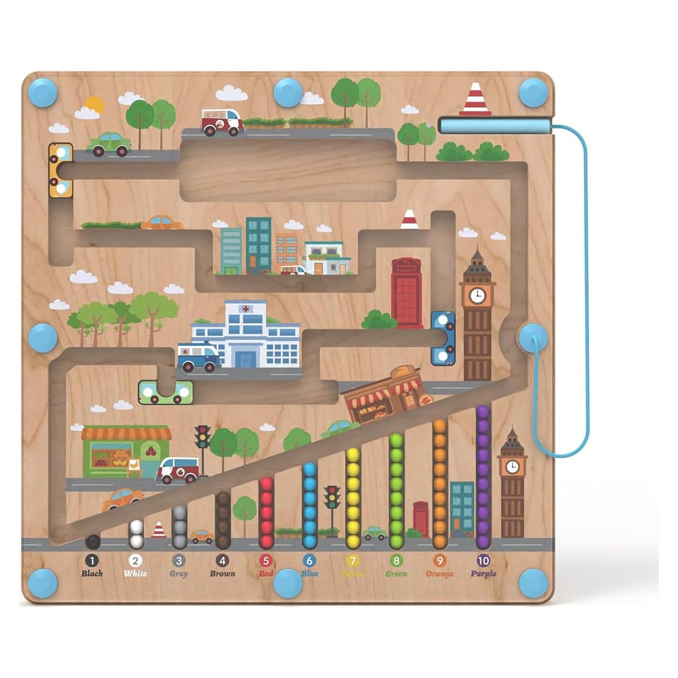 Tablero Laberinto Magnético Letoiz 30x29cm para Niños 3-5 Años