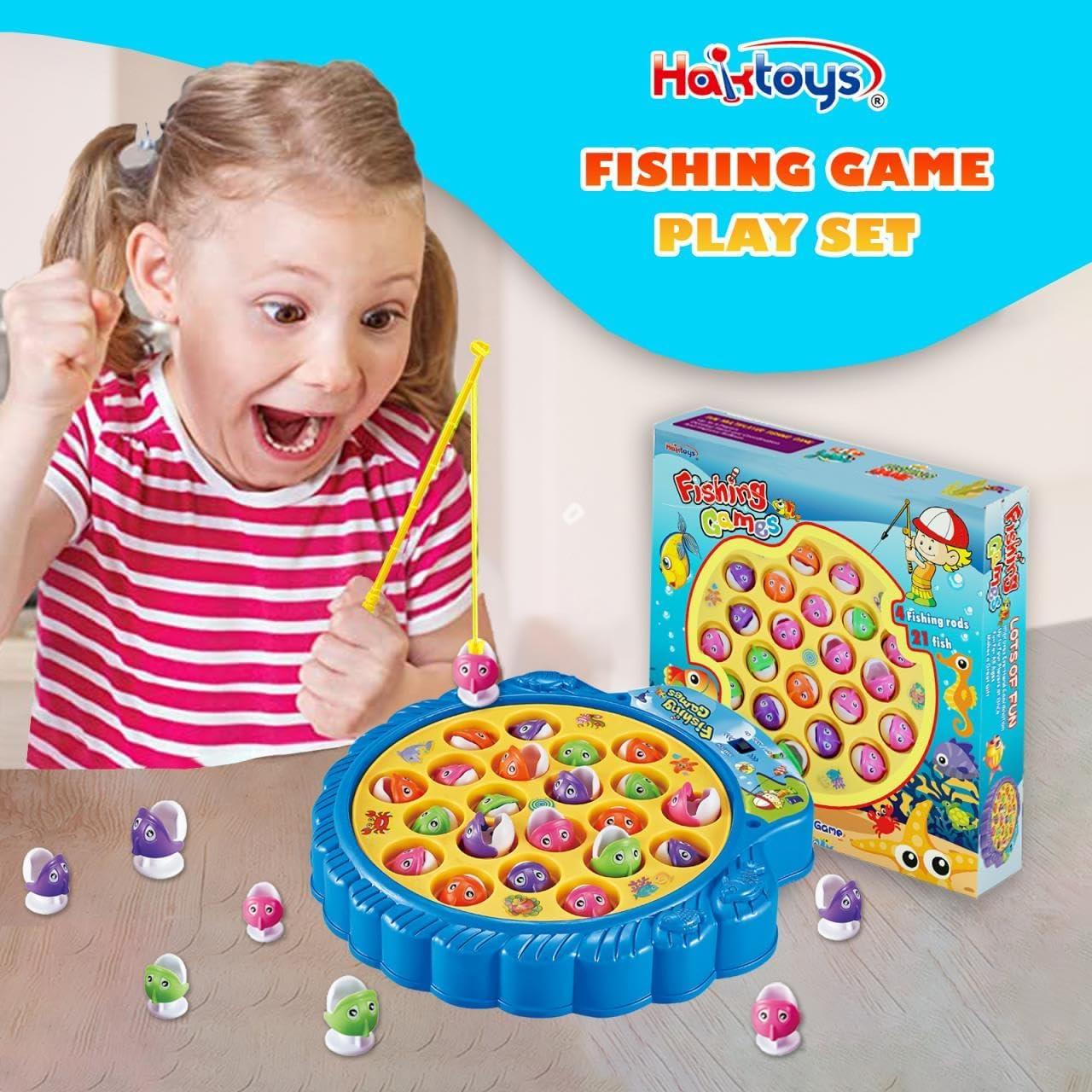 Juego de Pesca Haktoys para Niños - Juguete Rotatorio 21 Peces